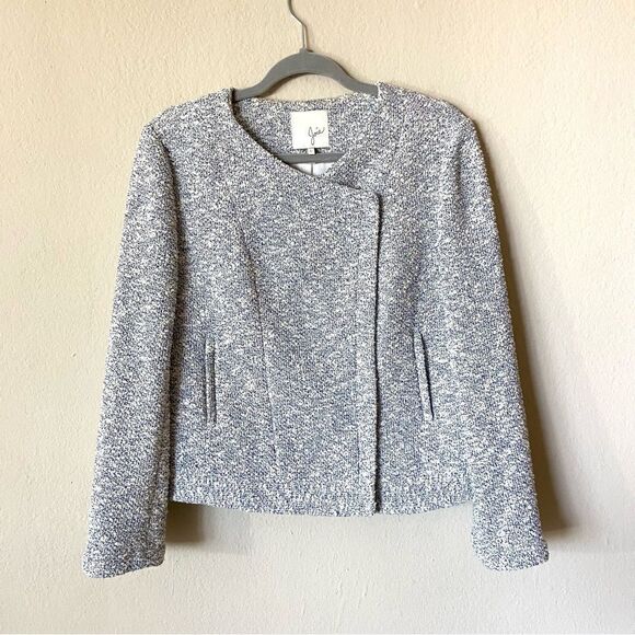 Joie Balina Tweed Porcelain Blue Blazer Size L - Picture 7 of 11